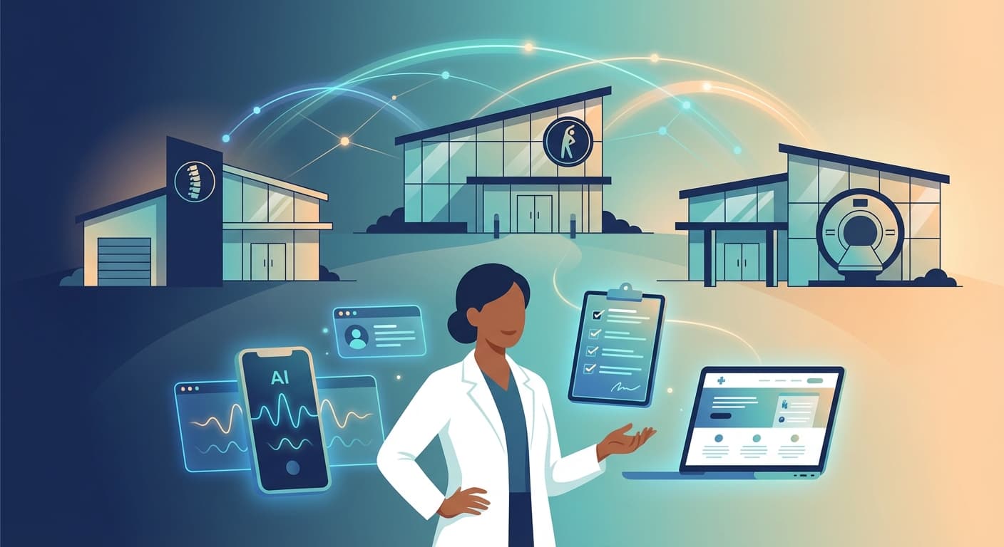 AI Scan Solutions 8-facility healthcare network — chiropractic, physical therapy, and MRI